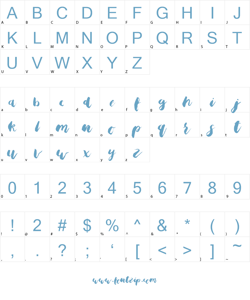 Bristle Brush Script Black Demo Font Character